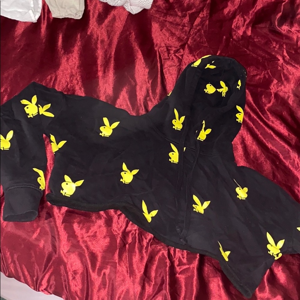missguieded x play boy cropped hoodie